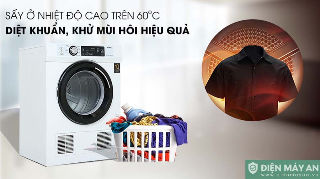 Máy sấy thông hơi Aqua 7 kg AQH-V700FW
